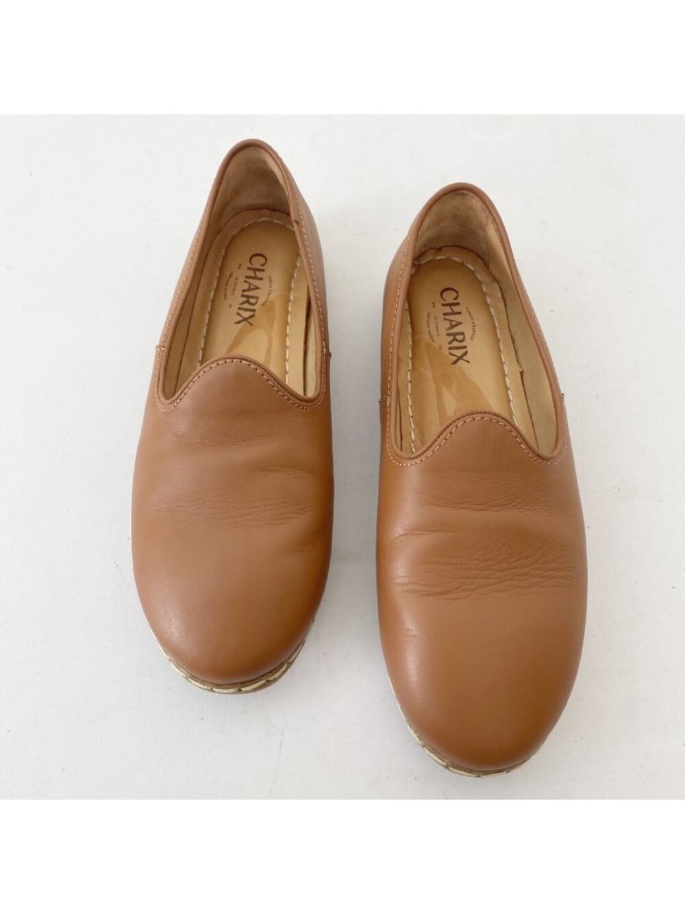 Charix {size 38} Camel Slip-On Shoes Loafers Brown